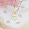 Stainless Steel Chain Classic Shiny Zircon Four Leaf Clover Pendant Necklace for Women Lady Vintage Jewelry Accessories Gifts