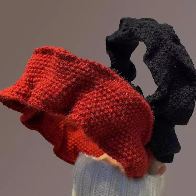 Strukturierte Kunststoff Kopfbedeckung Acryl Gestrickter Haarreif Merkmal Breite Kante Für Herbst Winter Mode Haarstyling