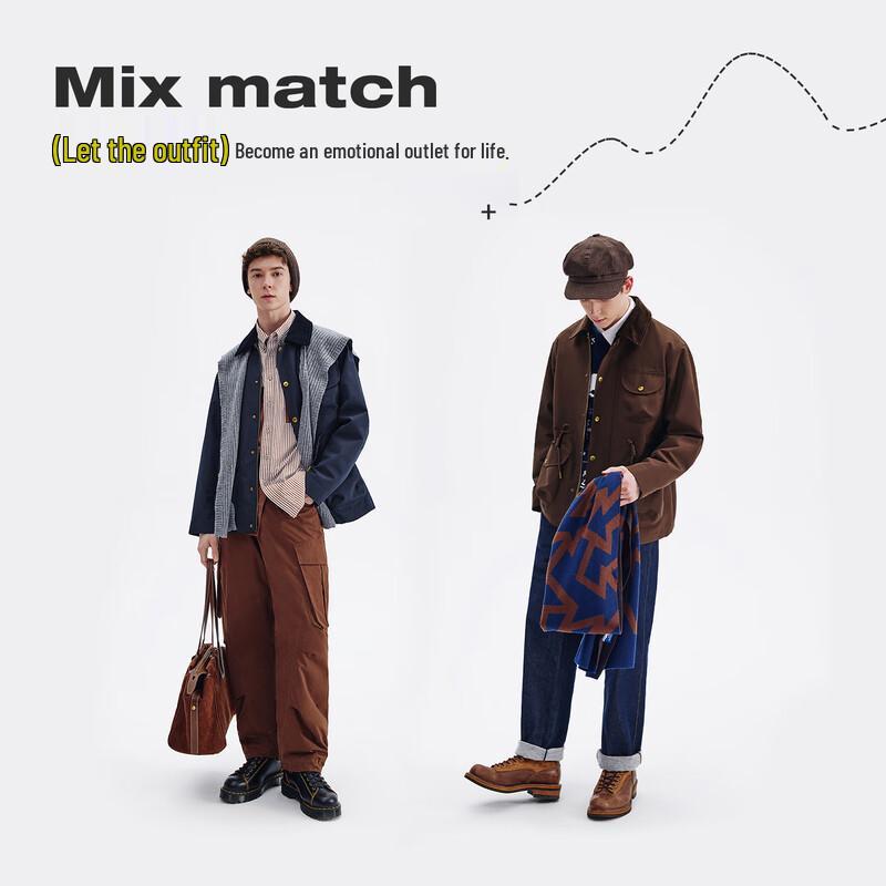 NVG·YOUNG Men's Barn Style Casual Lapel Jacket