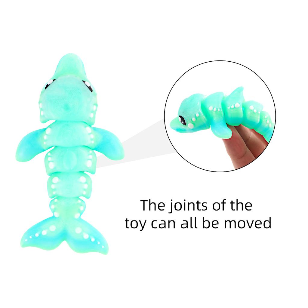 3D Printed Gradient Dolphin, Simulated Marine Life Model Ornament With Movable Joints