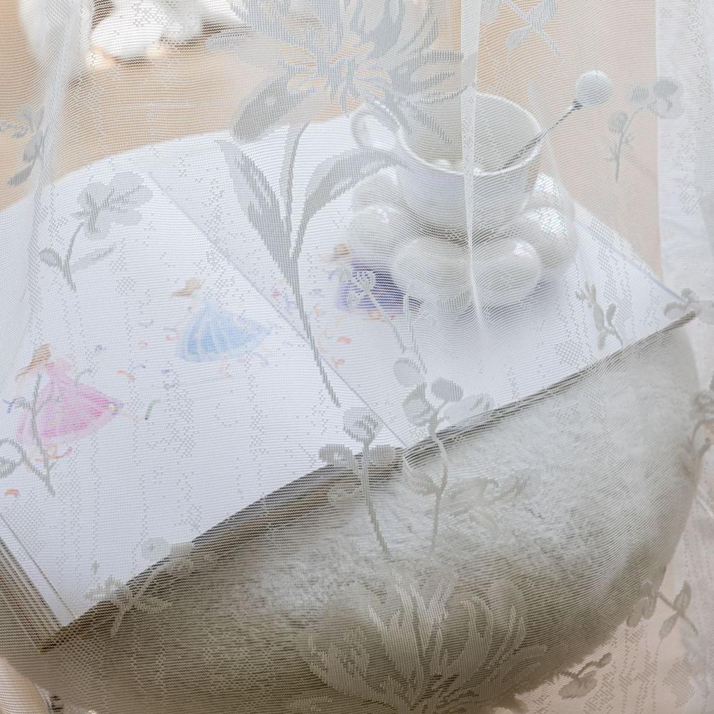 White Flower Embroidery Yarn Curtains, French Romantic Style Embroidered Yarn Curtains for Floating Window, Balcony, Living Room Bedroom Window