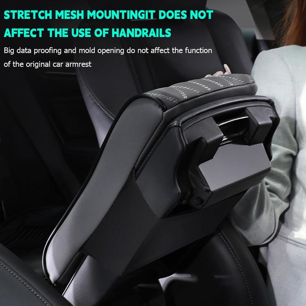 Mandark Car Center Console Cover, Soft Leather Memory Foam Automotive Armrest Seat Box Cushion Pad, Waterproof Comforable Vehicle Arm Rest Mat