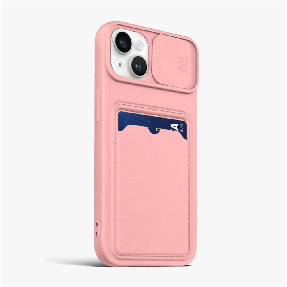 

Sliding Lens Protect Card Slot Holder Wallet Case For iPhone 16 14 15 11 12 13 Pro Max X XR XS 7 8 SE Soft Liquid Silicone Cover For iPhone 7-8-SE