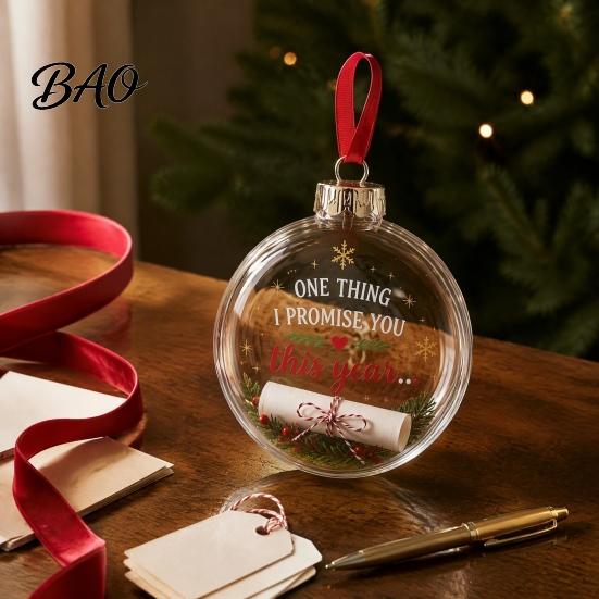 Dekorative Füllbare Ornamente Klare Acryl-Weihnachtskugel, DIY Transparente Ornamentkugel für Weihnachtsbaum, Hängende Feiertage, Hochzeit, Party, Zuhause