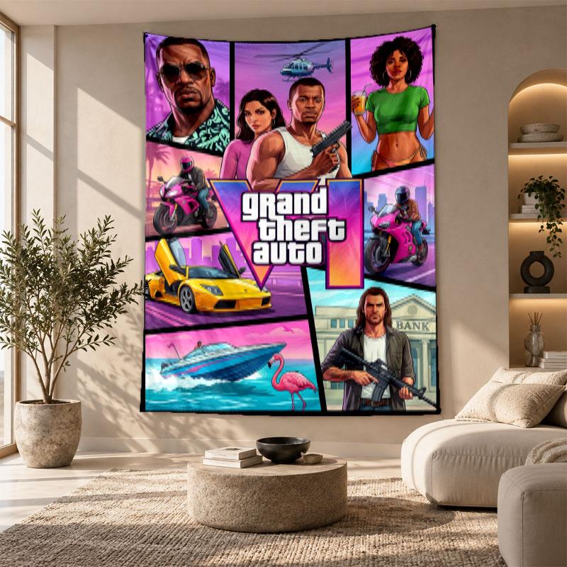 Dekoratives Wandbehang, GTA Bedruckte Wandkunst, Leichte Wanddekoration Für Schlafzimmer Hintergrund