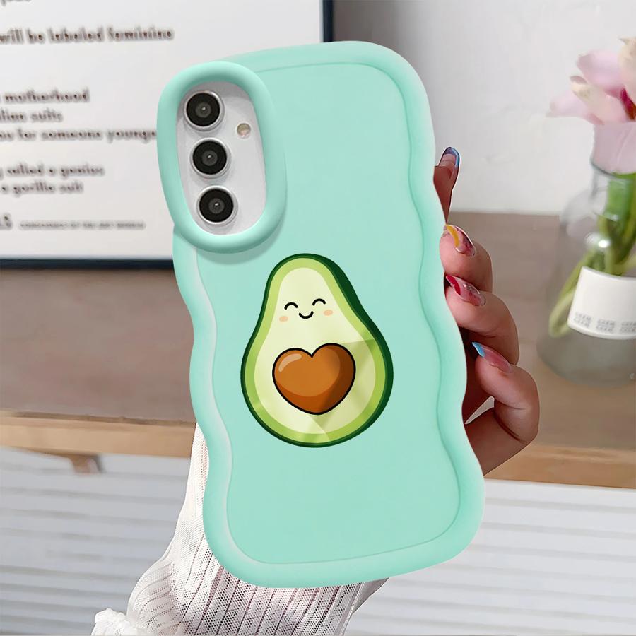 Zelené pouzdro na avokádo pro Samsung Galaxy A14 A21s A16 A15 A13 A11 A52 A12 Měkký kryt na telefon A04 A22 A03 A06 A05 A33 A53 A23