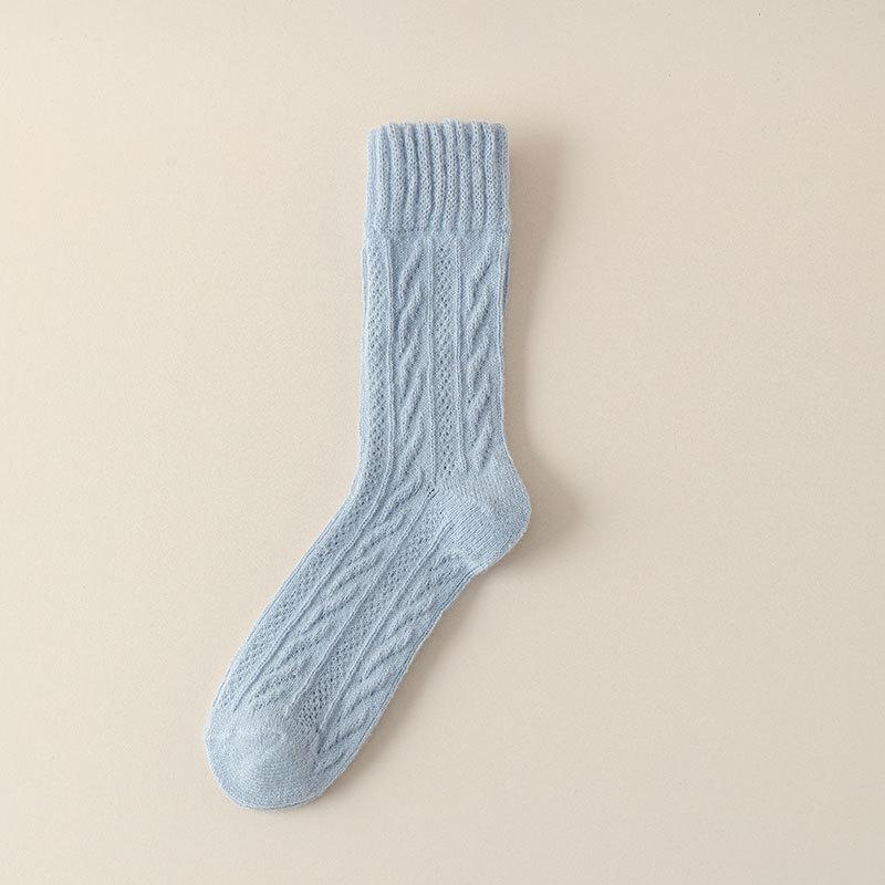 Dámské silné vlněné ponožky v japonském stylu - Hřejivé, útulné, vysoké bavlněné zimní ponožky