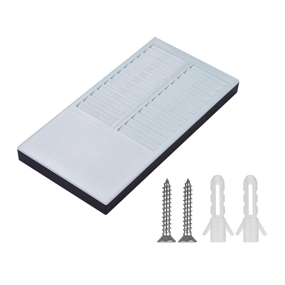 24 Pocket Slots Time Card Rack Wall Mounted Holder Office Storage for Punch