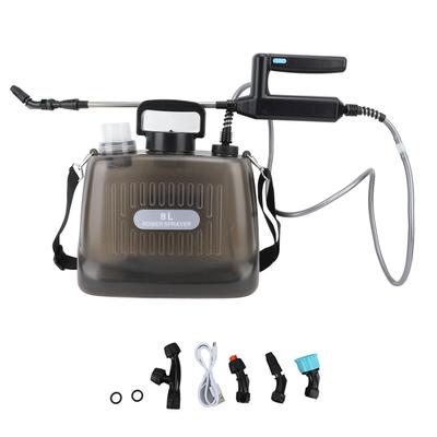 Pulverizador elétrico alimentado por bateria de 2,1 galões, bateria de 2000 mAh, recarregável por USB, jardim potável