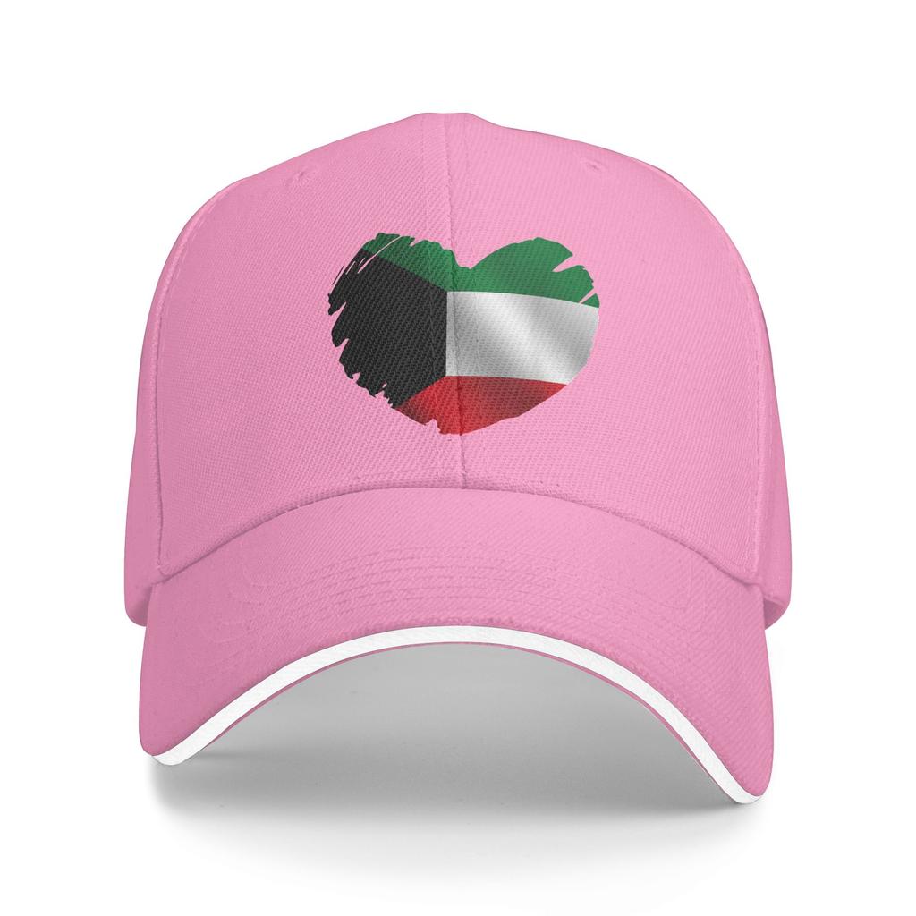 Unisexs WoUnisexs Kuwait Flag On Shape Of Heart Outdoor Hat  Trucker Baseball Caps Casual Baseball Cap Golf Hats