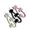 1Pc 3D Bowknot Phone Chain Acrylic Beaded Mobile Phone Pendant For Women Anti-Lost Phone Chain Hanging Jewelry Sweet Accessories