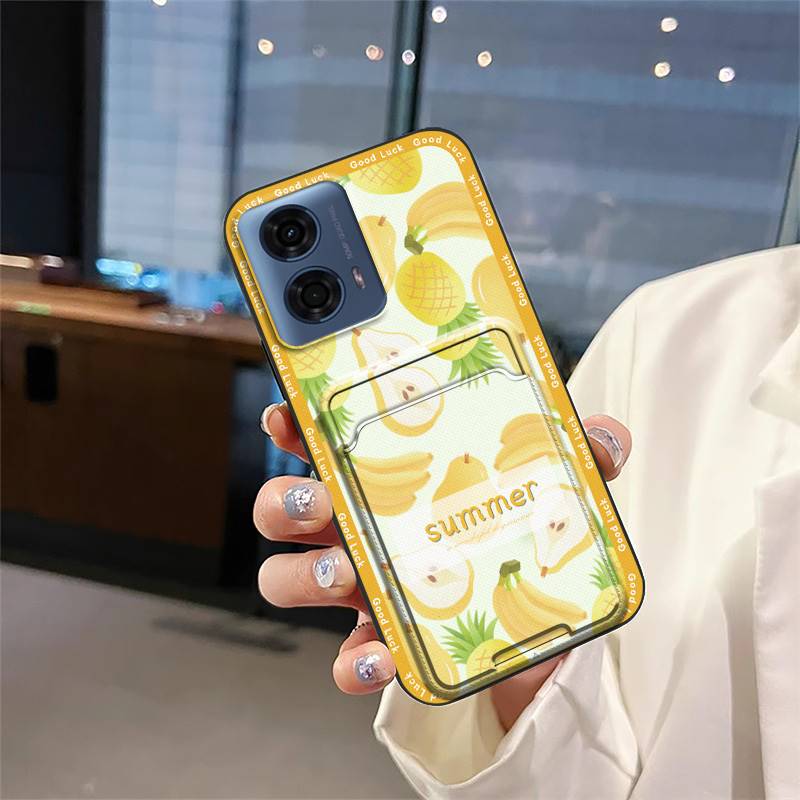 Cartoon Durable Phone Case For MOTO G24 Power Back Cover Card Bag Full Wrap TPU Soft Case Shockproof Anti-dust Silicone