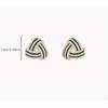 Elegant Golden Triangle Stud Earrings with Sparkling Rhinestones - Versatile Daily Wear & Party Jewelry