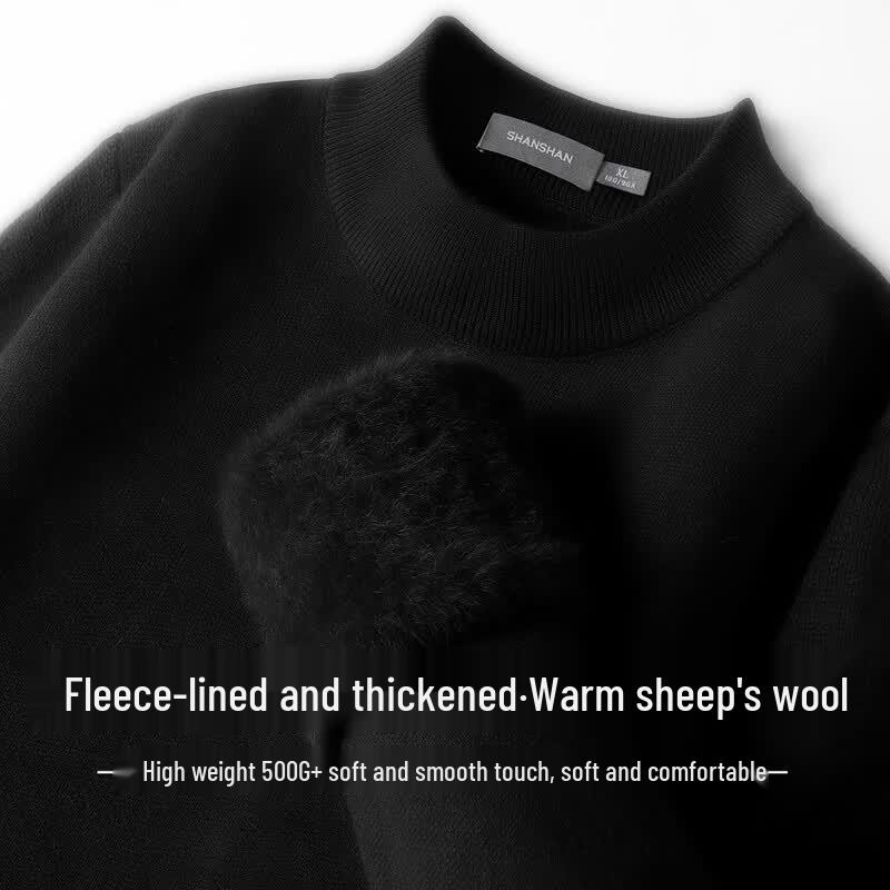 SHANSHAN Men s Wool Blend Fleece Lined Sweater 3XL чёрный