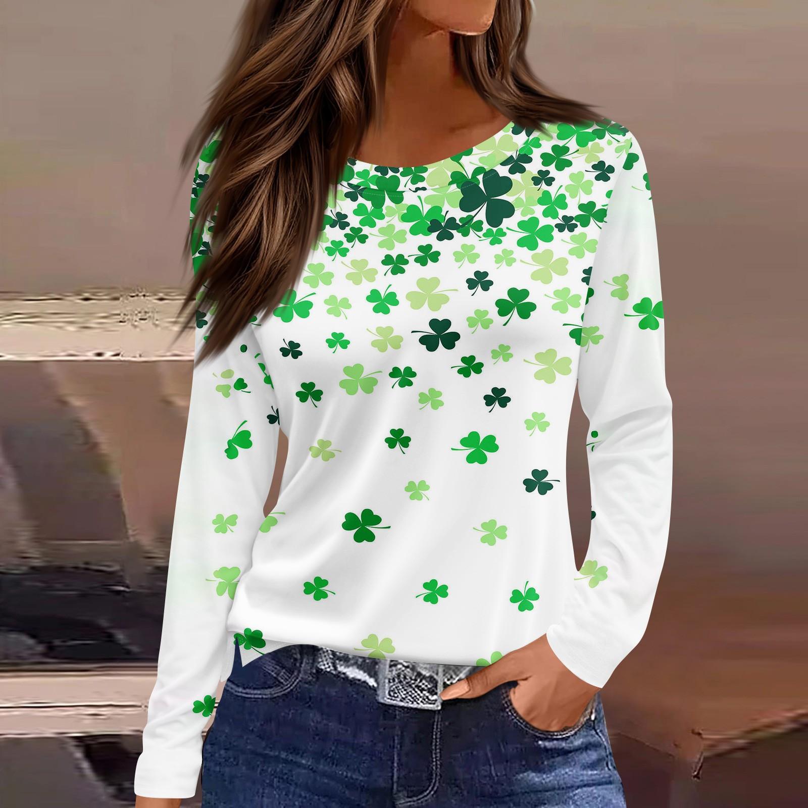 

Женская модная повседневная свободная футболка с разрезом и круглым вырезом с длинным рукавом с принтом, женский топ M