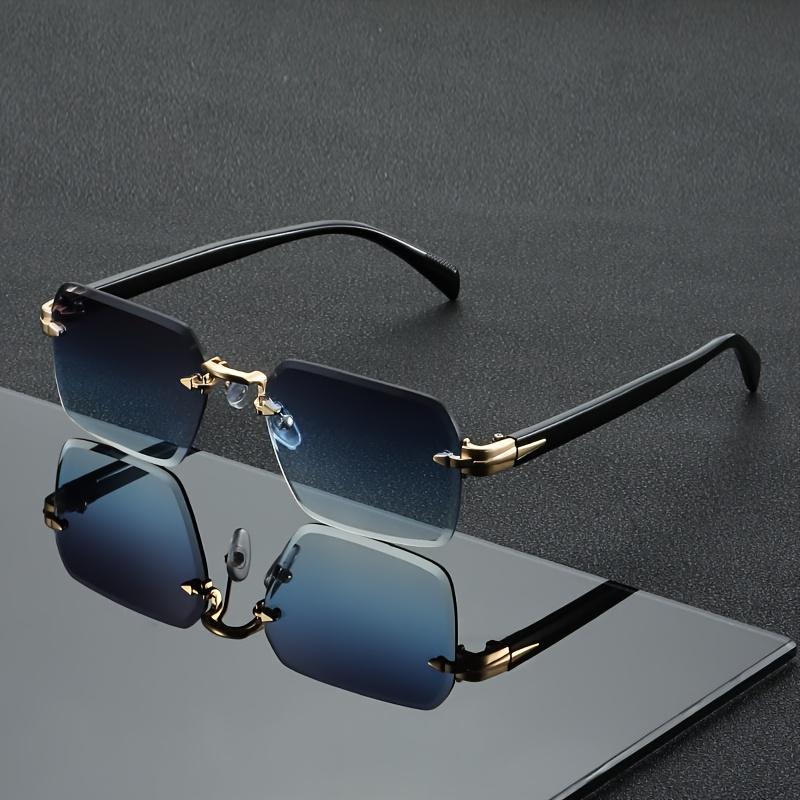 European and American Fashionable Frameless Square Glasses with Multi Colored Cut Edge Design, Suitable for Both Men and Women for Party Photography