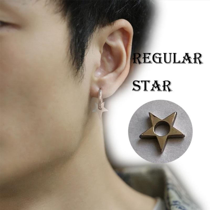 Hollow Hoop Earring Big-Star Earrings Stud Earring Stainless Steel Earring Women Jewelry Star Inverted Triangle-Earring