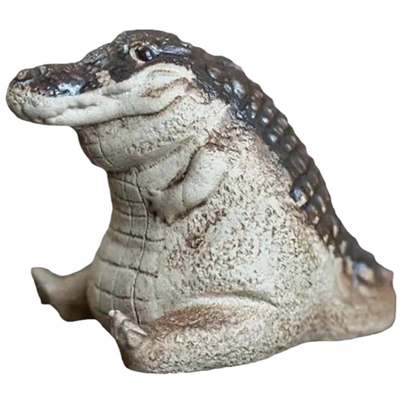 M-Modern-Alligator Statue Ornament Resin Decor Ornaments Tea Pet Alligator Baby Statue Garden Animals Figurine