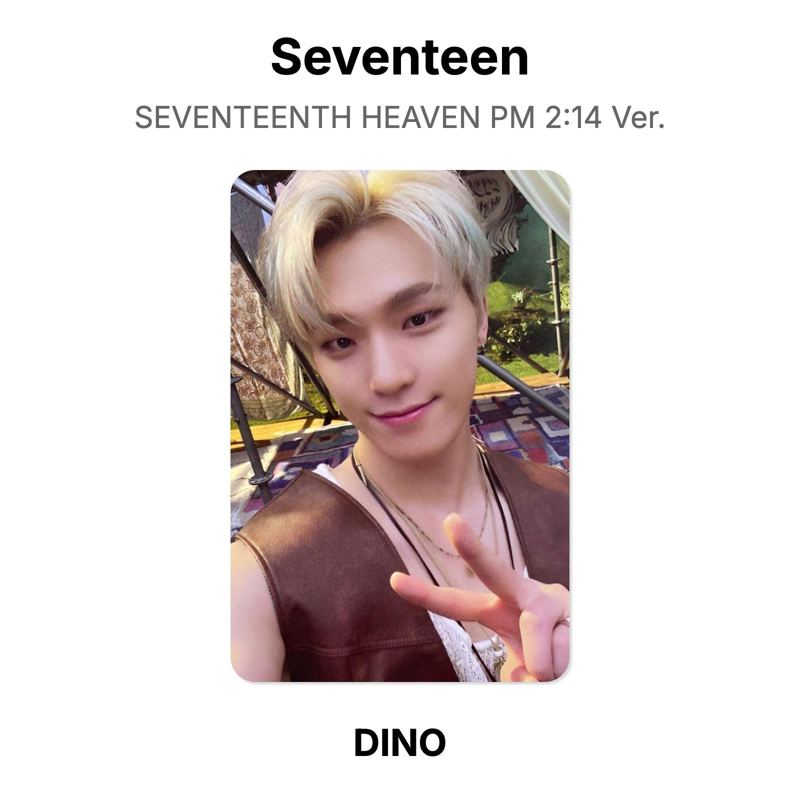 Seventeen SEVENTEENTH HEAVEN PM 2:14 Ver. Official Photocard DINO 02