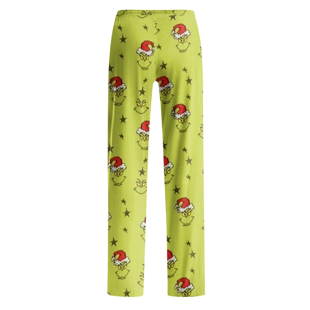 Pyjamasbukser Nattøy Fritidssnor Elastisk midje Bukser Komfortable Rette Yoga Løse Bukser