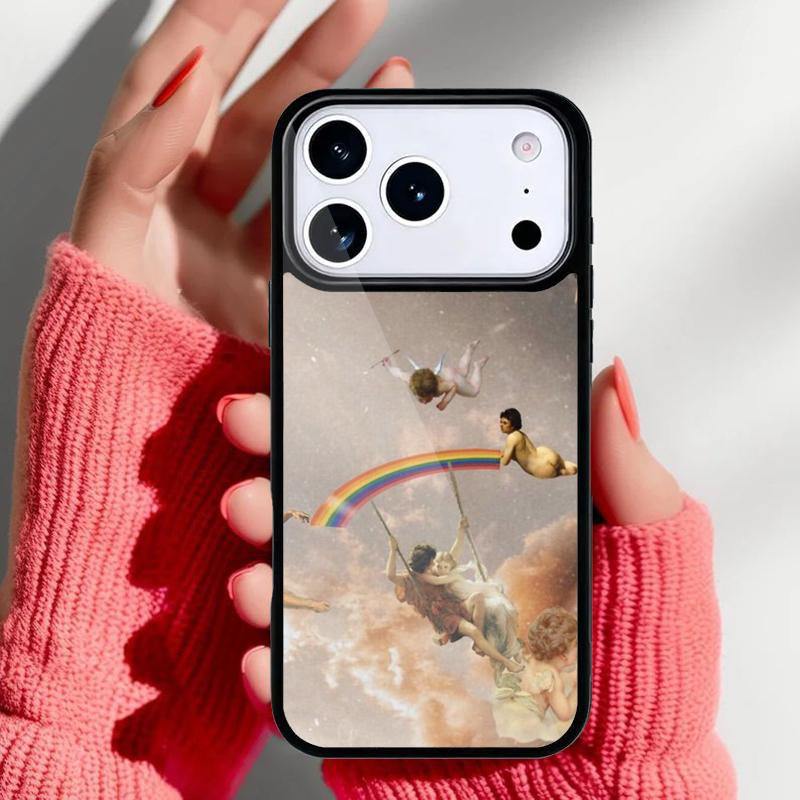 Vintage Painting Paradise Angel Phone Case for iPhone 17 Air 16e 15 14 13 Pro Max Back Cover for 12 11 Pro Coque