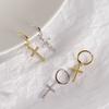Classic Cross Micro Set Diamond Earrings - Women's Ear Clasp Zirconia Earrings - Versatile and Elegant Earrings