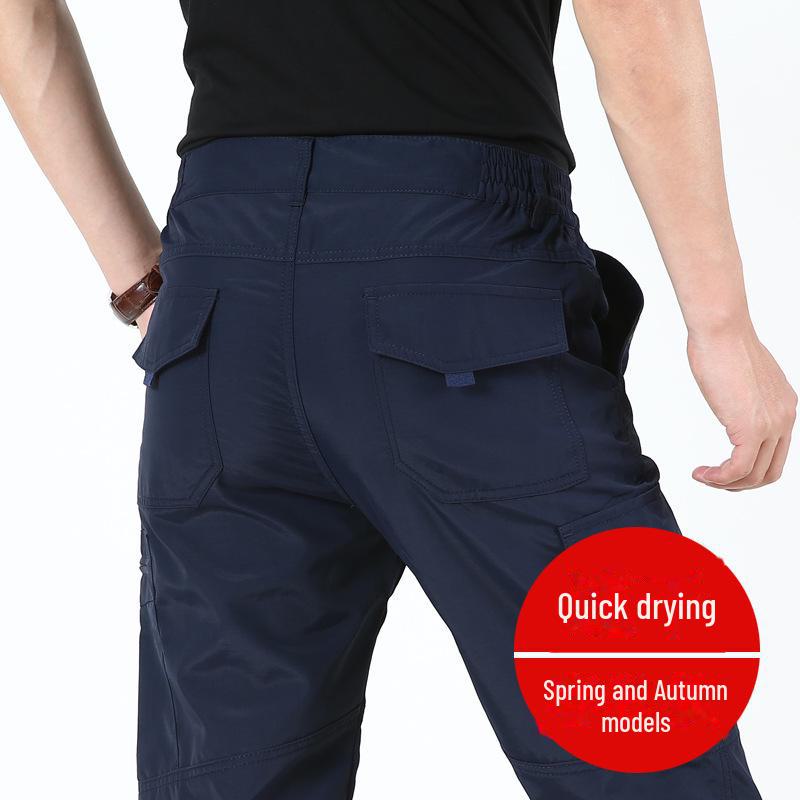 Herren Schnelltrocknende Mehrfach-Taschen Wasserdicht Winddicht Outdoor-Hose, Lockere Passform, Gerades Bein, S105
