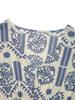 2025 Summer Ethnic Print V-Neck Short Sleeve Dress