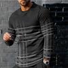 3D Digital Printing T-shirt Street Trend Long Sleeved O-neck Pullover T-shirt Large Men Long Sleeved Casual Sports Men Clothing