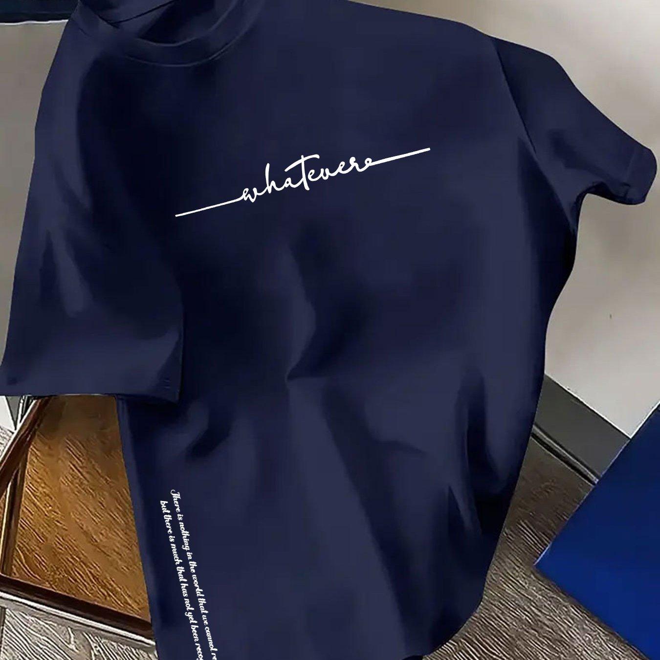 

Летняя мужская модная свободная футболка большого размера из 100% хлопка в стиле кэжуал и спорт с простым принтом в виде букв, с коротким рукавом и круглым вырезом M