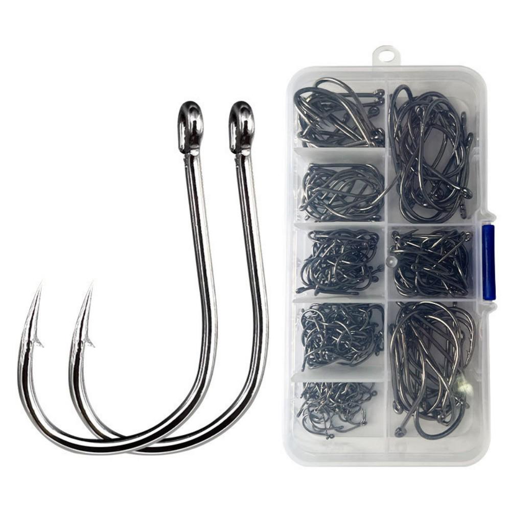 220pcs Boxed Set Iseni Fishing Hooks Freshwater Mackerel Hooks Saltwater Tippet Hooks Set