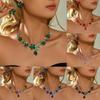 Exquisite commuting style flower droplet necklace earring set for workplace dating, women's gentle temperament accessories