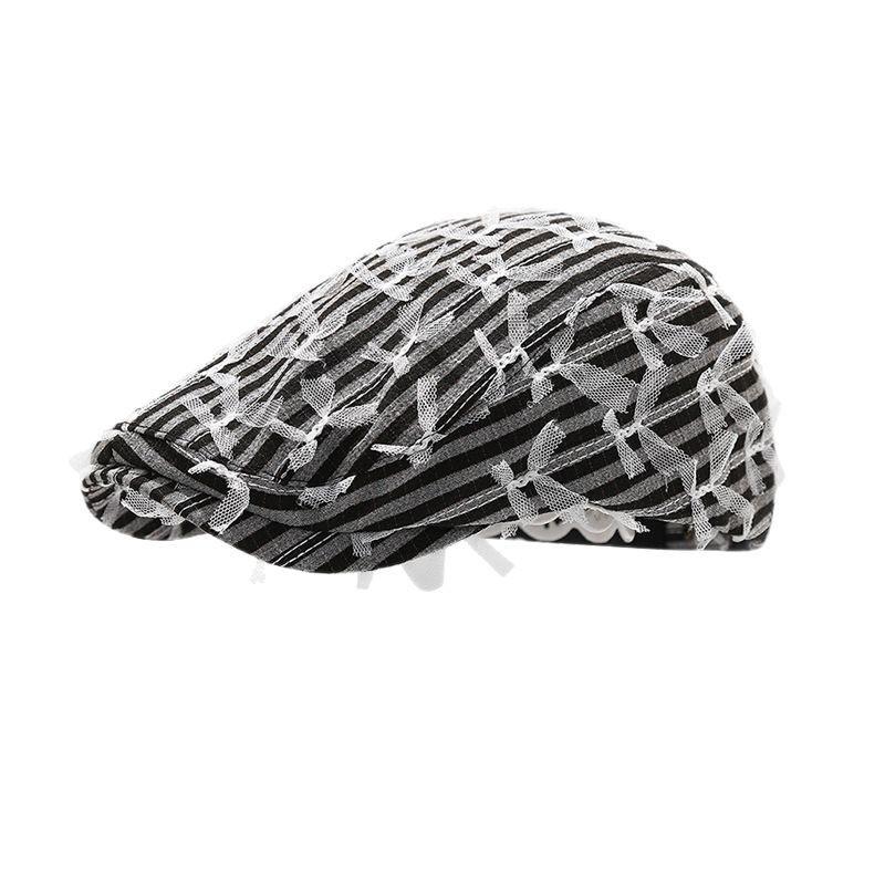 

Японский стиль Лицо в полоску Маленькая полоска Лента Бант Панама Женская Универсальная Панама Защита от солнца Шляпа-ведро