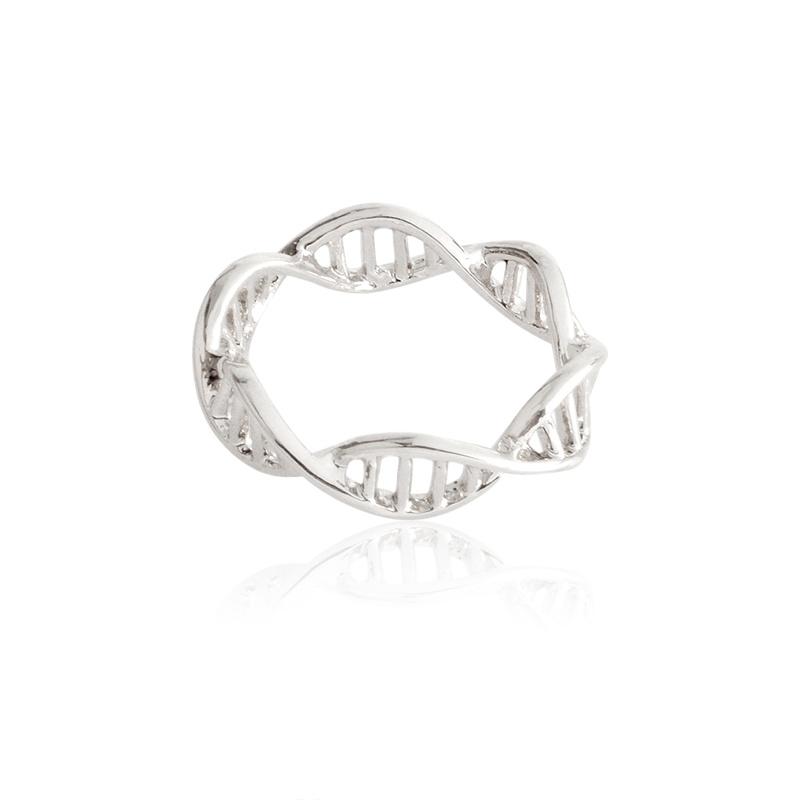 

Мінімалістичне кільце з ДНК для жінок Наука Хімія Біологія Молекула Спіраль Кільця Золото Срібло Мода Доктор Ювелірні вироби срібний