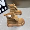 Suede Women's Boots 2025 Autumn/Winter New Style British Style Thick-soled Height-increasing Ankle Boots Retro Women's Shoes