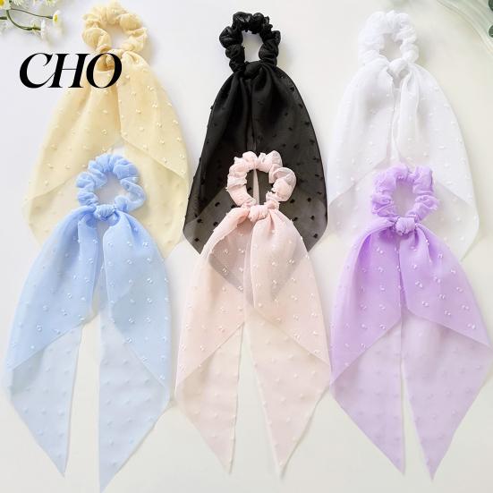 Comfortable Ponytail Holder Hair Tie High Elasticity Bow Ribbon Design Lightweight Yarn Rope Versatile Accessory