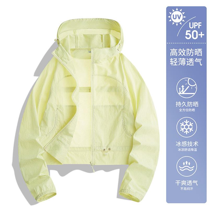 Sunscreen clothes women's new spring and summer outdoor casual style light and thin small man ice-feeling hooded thin coat