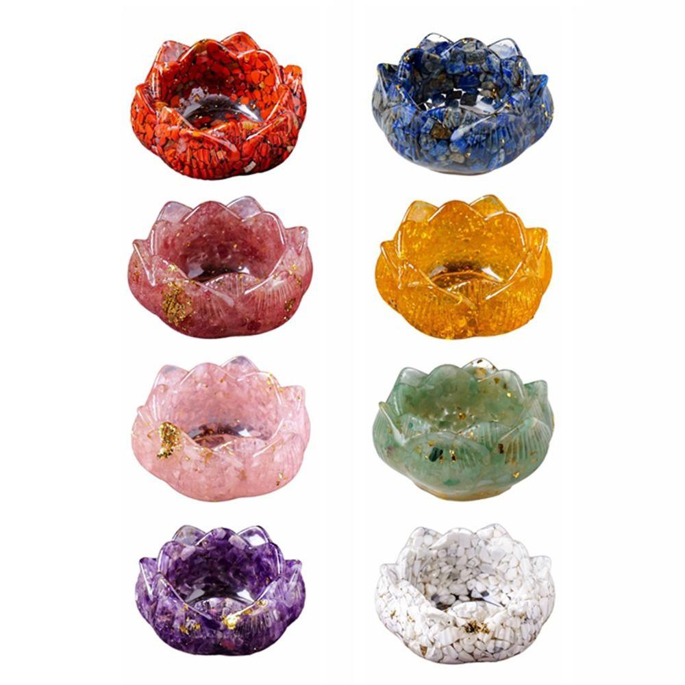 Lotus Shape Crystal Incense Holder Creative Jewelry Storage Container  Crystal Storage