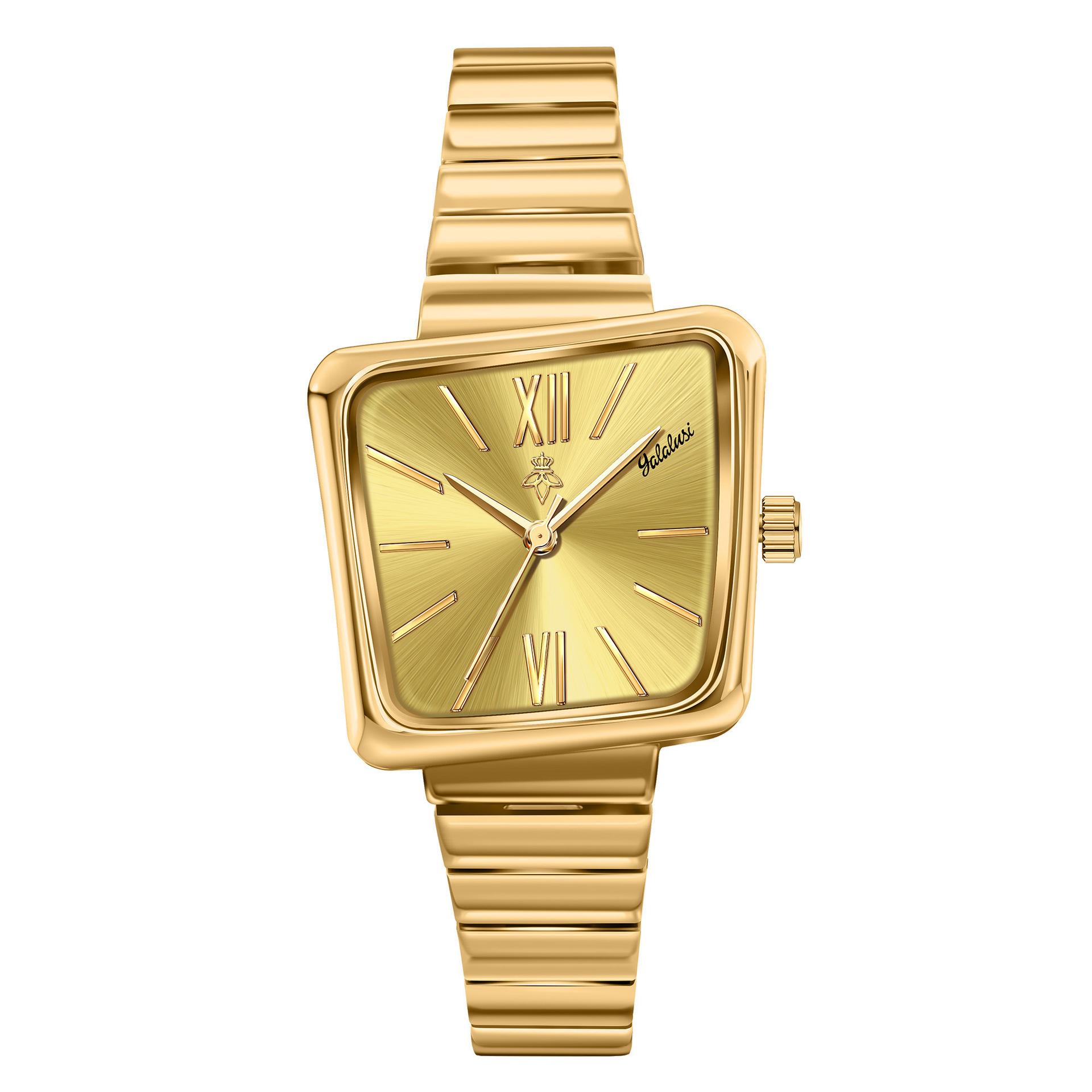 Niche Bamboo Belt Square Watch Women S Watch Simple Ipg Vacuum Plating Environmentally Friendly Material