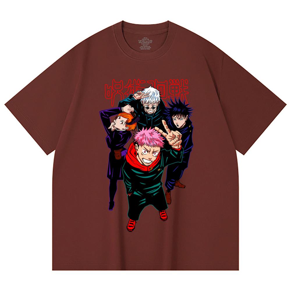 230 Gsm 100% Cotton Jujutsu Kaisen V12 Jujutsu High Print Unisex Heavy Cotton T Shirt