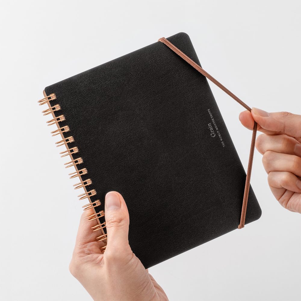Midori Ring-Bound Notebook, Color Dot Grid, A5 - Black