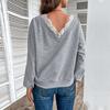 Spring and Autumn Women's Blouse Fashion Solid Color Comfortable Casual Sweatshirt Long Sleeve Top