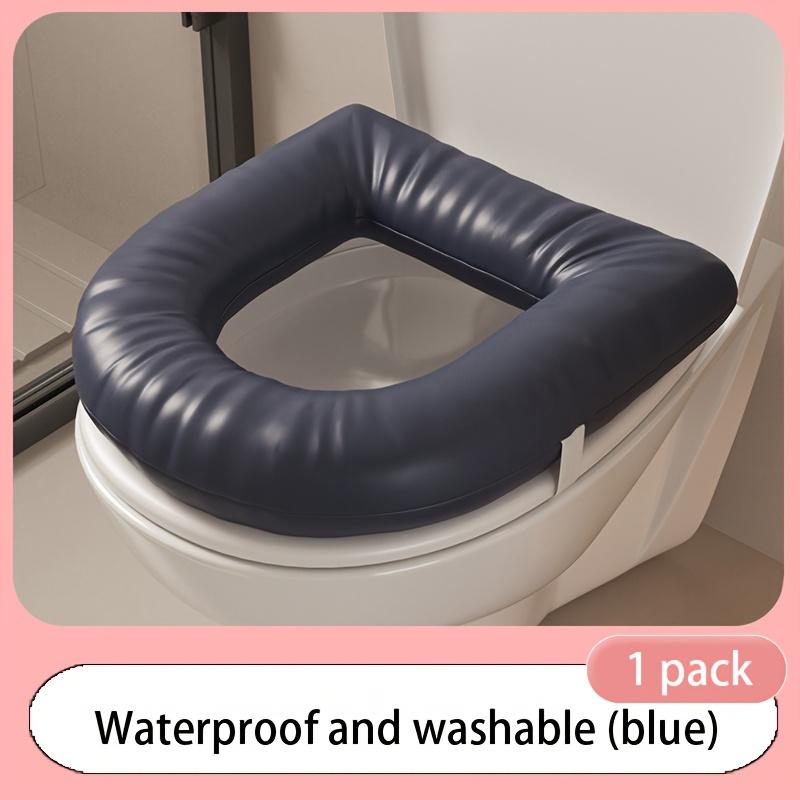 

[Ультратолстый чехол на сиденье унитаза] Ультратолстый, водонепроницаемый чехол на сиденье унитаза | Нескользящий, моющийся, легко чистящийся, комфортный для тела, 99% покрытие темно-синий