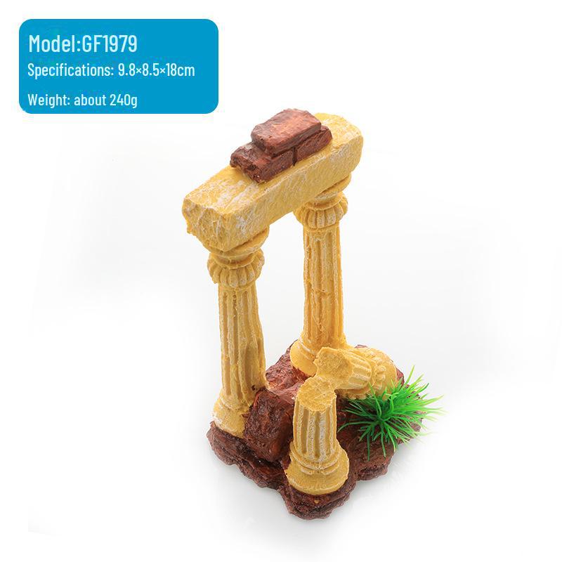 Римская колонна, украшение из смолы для аквариума, ландшафтный дизайн аквариума