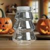 WTEMPO Christmas Tree Shaped Storage Jars with Lids Christmas Ornaments Clear Holiday Containers Halloween Christmas Party DIY Gift Packaging Boxes