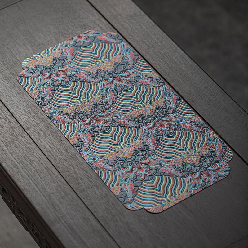 

National Fashion Retro Chinese Style Brocade Dry Tea Mat Insulated Tea Towel Tablecloth Tea Ceremony Tea Flag Zen Western Woven Fabric Paragraph 2 21x42cm