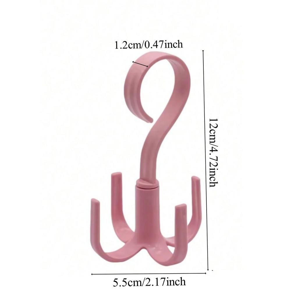 8pcs Creative Multifunctional Rotatable Four Claw Hooks Coat Hanging Bags Scarf Wardrobe Storage Hangers Doorway Hangers Bags