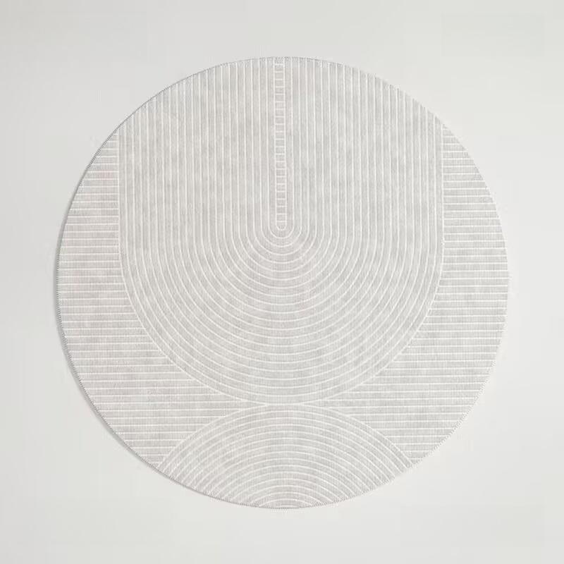 Fluffy Soft Round Lounge Rug Modern Simple Living Room Decoration Striped Carpet Home Anti-slip Mat Thicken Rugs for Bedroom
