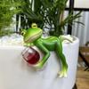 Frog Ornament Resin Decorative Cartoon Animal Hand-Painted Sitting Lying Down Standing Frog Figurines Garden Home Decor