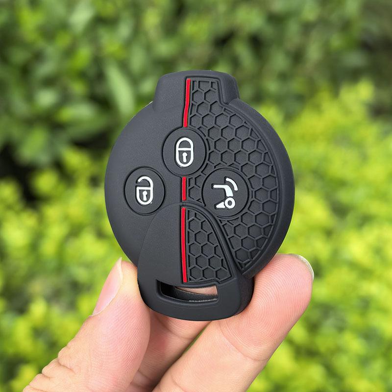 

Car Silicone Remote Key Case Fob Shell Cover Keychain For Smart Fortwo City Coupe Cabrio Crossblade Roadster K Forfour 2007-2015 чёрный